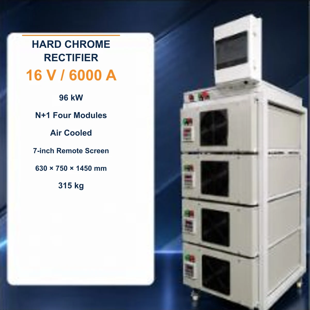 16V 6000A hard chrome rectifier specification overview